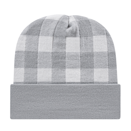 Cap America USA-Made Beanie RKP12 Plaid Knit Cap with Cuff
