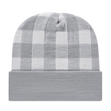 Cap America USA-Made Beanie RKP12 Plaid Knit Cap with Cuff