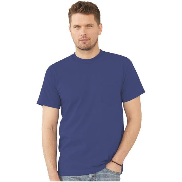 Bayside USA-Made Pocket T-Shirt - Ash - Bayside 7100 Bayside