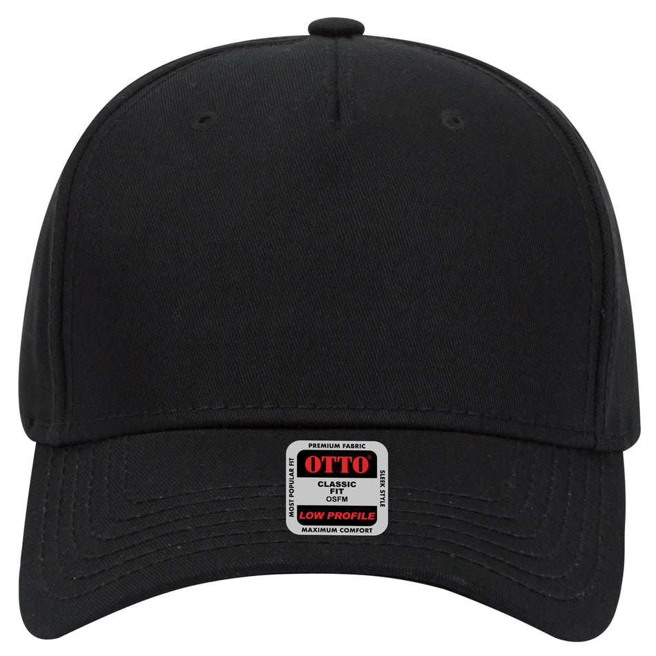 OTTO CAP 5 Panel Low Profile Baseball Cap OTTO 99-774 Otto Cap 003 - Black OSFM - Adult