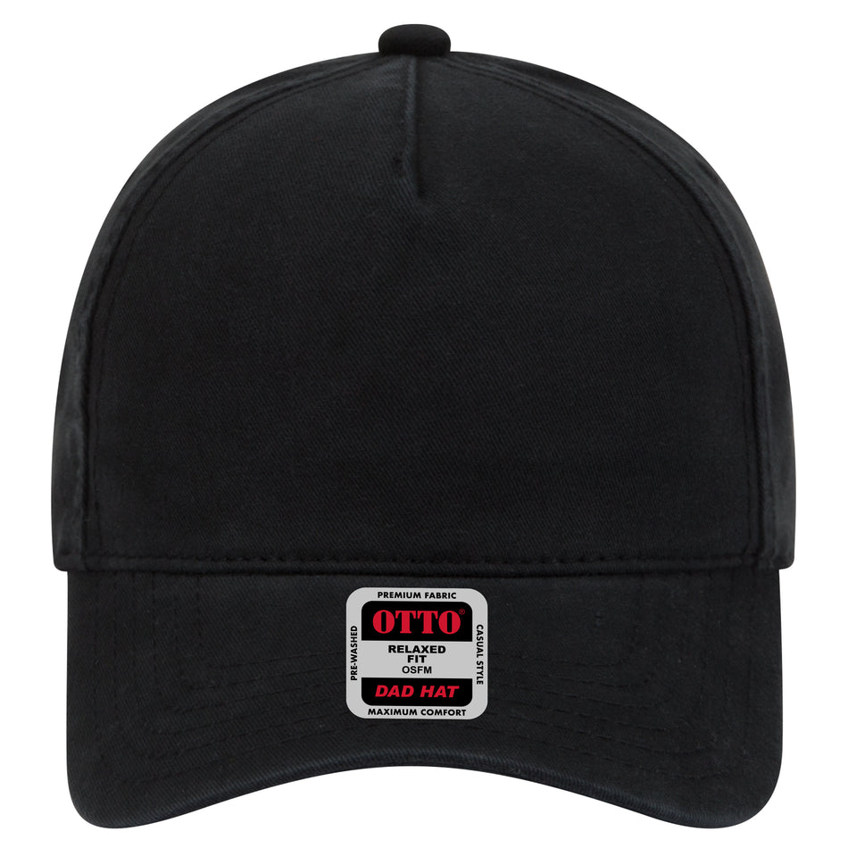 OTTO CAP 5 Panel Low Profile Dad Hat OTTO 99-940 Otto Cap 003 - Black OSFM - Adult