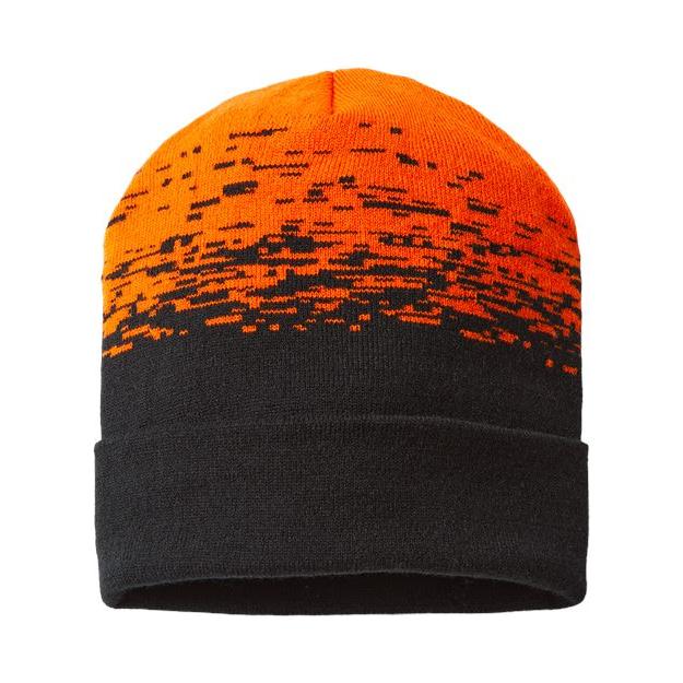 CAP AMERICA USA-Made Static Cuffed Beanie - CAP AMERICA RKS12 CAP AMERICA Black/ Deep Orange One Size