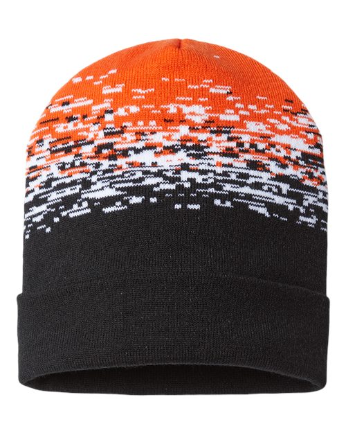 CAP AMERICA USA-Made Static Cuffed Beanie - CAP AMERICA RKS12 CAP AMERICA Black/ White/ Deep Orange One Size