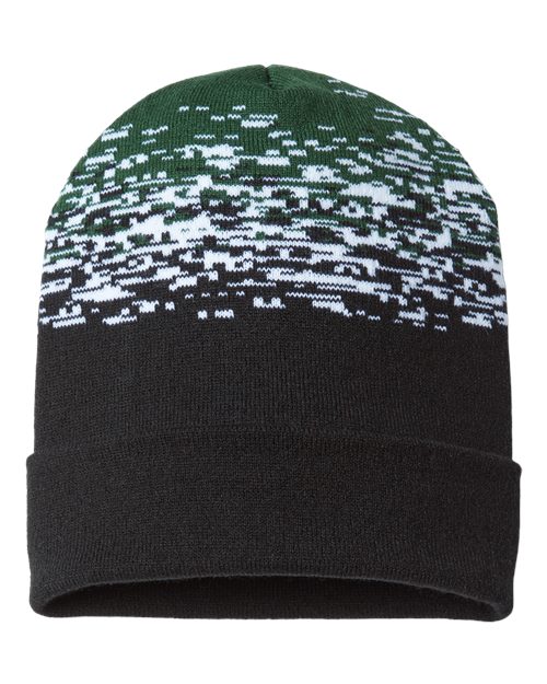 CAP AMERICA USA-Made Static Cuffed Beanie - CAP AMERICA RKS12 CAP AMERICA Black/ White/ Forest One Size