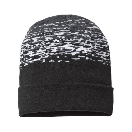 CAP AMERICA USA-Made Static Cuffed Beanie - CAP AMERICA RKS12 CAP AMERICA Black/ White/ Dark Heather One Size