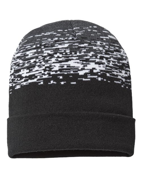 CAP AMERICA USA-Made Static Cuffed Beanie - CAP AMERICA RKS12 CAP AMERICA Black/ White/ Dark Heather One Size