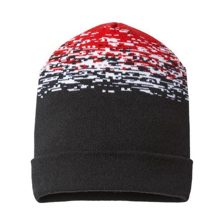 CAP AMERICA USA-Made Static Cuffed Beanie - CAP AMERICA RKS12 CAP AMERICA Black/ White/ Red One Size