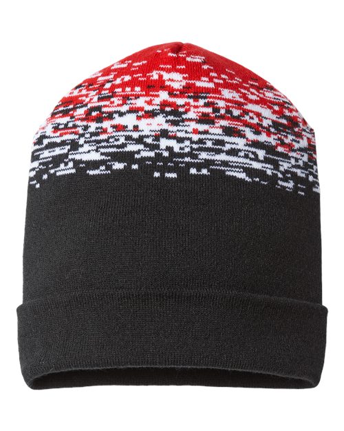 CAP AMERICA USA-Made Static Cuffed Beanie - CAP AMERICA RKS12 CAP AMERICA Black/ White/ Red One Size