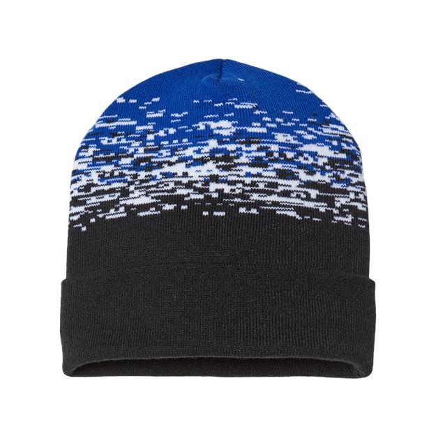 CAP AMERICA USA-Made Static Cuffed Beanie - CAP AMERICA RKS12 CAP AMERICA Black/ White/ Royal One Size