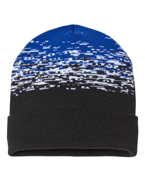 CAP AMERICA USA-Made Static Cuffed Beanie - CAP AMERICA RKS12 CAP AMERICA Black/ White/ Royal One Size