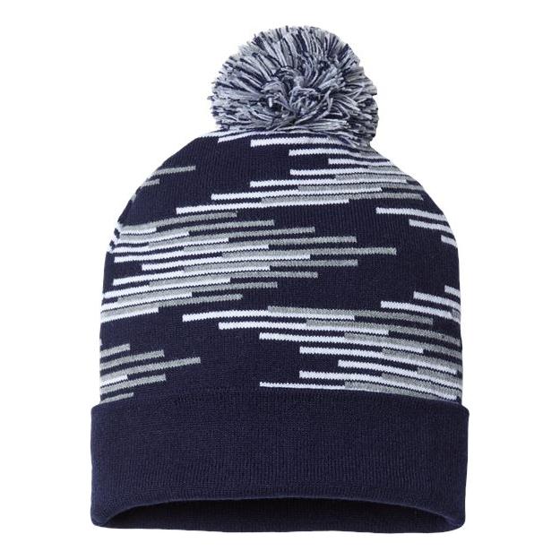 CAP AMERICA USA-Made Bar Beanie - CAP AMERICA RKB12 CAP AMERICA True Navy/ Heather/ White One Size