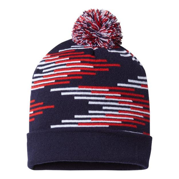 CAP AMERICA USA-Made Bar Beanie - CAP AMERICA RKB12 CAP AMERICA True Navy/ True Red/ White One Size