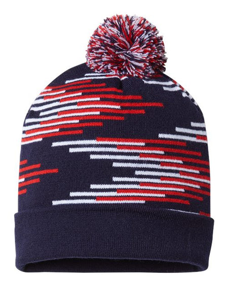 CAP AMERICA USA-Made Bar Beanie - CAP AMERICA RKB12 CAP AMERICA True Navy/ True Red/ White One Size