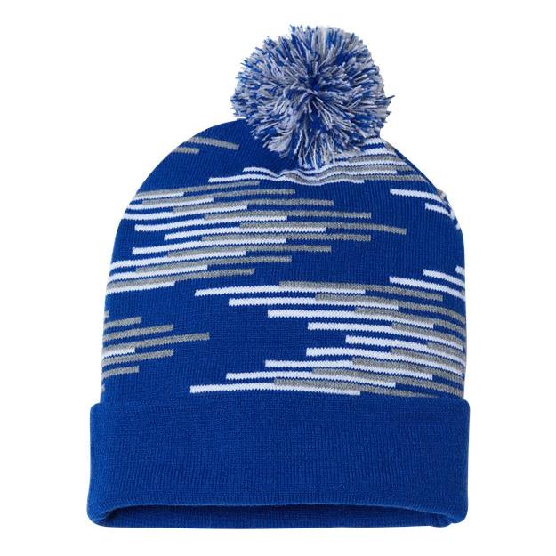 CAP AMERICA USA-Made Bar Beanie - CAP AMERICA RKB12 CAP AMERICA True Royal/ Heather/ White One Size