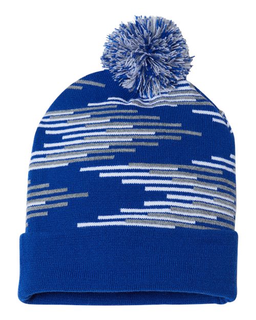 CAP AMERICA USA-Made Bar Beanie - CAP AMERICA RKB12 CAP AMERICA True Royal/ Heather/ White One Size