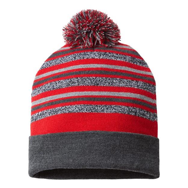 CAP AMERICA USA-Made Striped Beanie - CAP AMERICA RKL12 CAP AMERICA True Red One Size