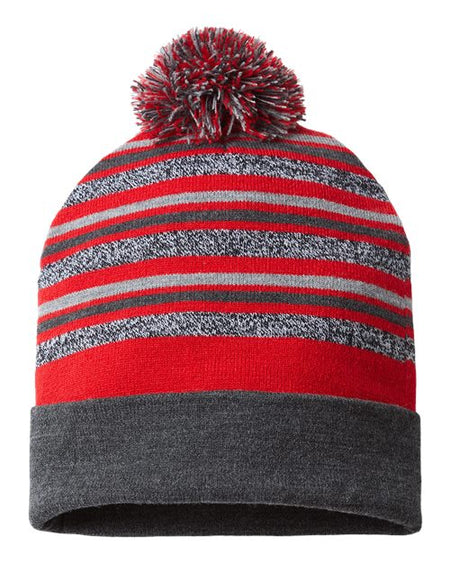 CAP AMERICA USA-Made Striped Beanie - CAP AMERICA RKL12 CAP AMERICA True Red One Size