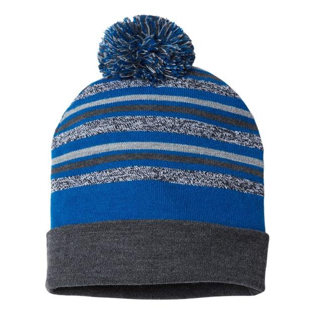 CAP AMERICA USA-Made Striped Beanie - CAP AMERICA RKL12 CAP AMERICA True Royal One Size