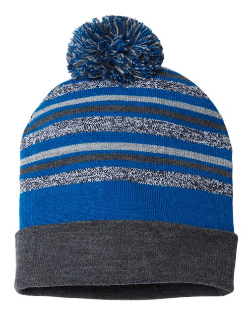 CAP AMERICA USA-Made Striped Beanie - CAP AMERICA RKL12 CAP AMERICA True Royal One Size