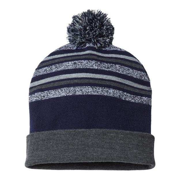 CAP AMERICA USA-Made Striped Beanie - CAP AMERICA RKL12 CAP AMERICA True Navy One Size