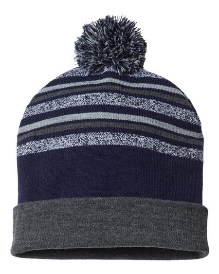 CAP AMERICA USA-Made Striped Beanie - CAP AMERICA RKL12 CAP AMERICA True Navy One Size