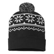 CAP AMERICA USA-Made Snowflake Beanie - CAP AMERICA RKF12 CAP AMERICA Black/ White One Size