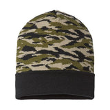 CAP AMERICA USA-Made Camo Cuffed Beanie - CAP AMERICA RKC12 CAP AMERICA Vintage Tiger Camo One Size