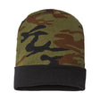 CAP AMERICA USA-Made Camo Cuffed Beanie - CAP AMERICA RKC12 CAP AMERICA Woodland Camo One Size