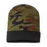 CAP AMERICA USA-Made Camo Cuffed Beanie - CAP AMERICA RKC12 CAP AMERICA Woodland Camo One Size