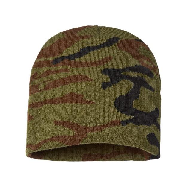 CAP AMERICA USA-Made Camo Beanie - CAP AMERICA RKC9 CAP AMERICA Woodland Camo One Size