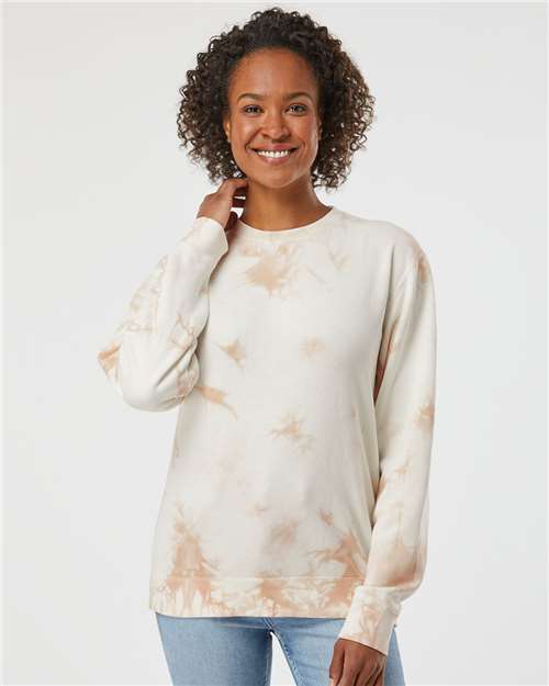 Independent Trading Co. Unisex Midweight Tie-Dyed Crewneck Sweatshirt - Independent Trading Co. PRM3500TD