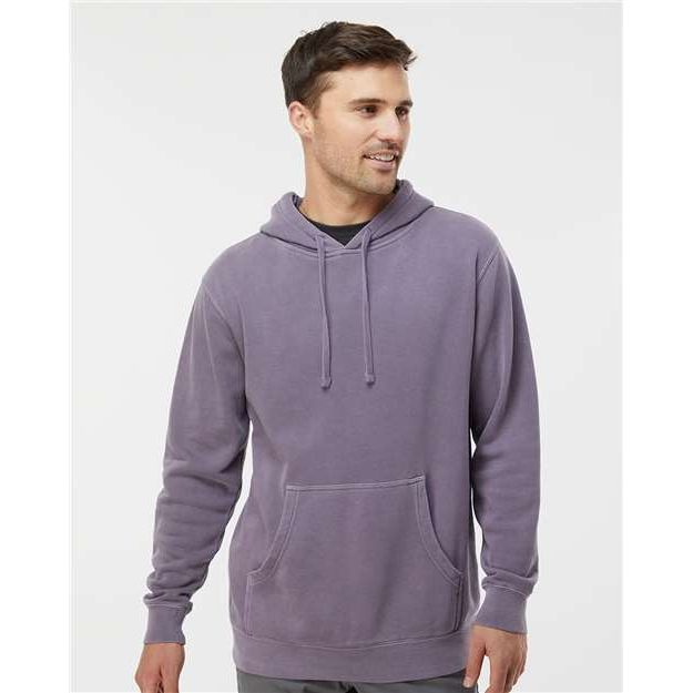 Independent Trading Co. Midweight Pigment-Dyed Hooded Sweatshirt - Pigment Plum - Independent Trading Co. PRM4500 Independent Trading Co. Pigment Plum XS