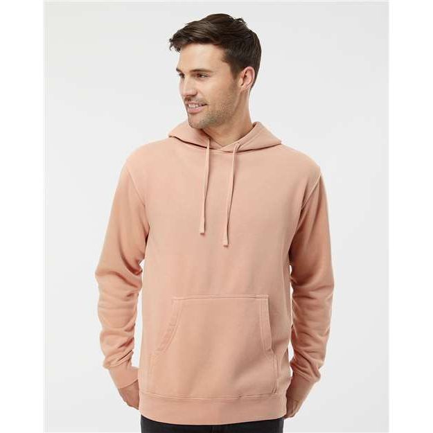 Independent Trading Co. Midweight Pigment-Dyed Hooded Sweatshirt - Pigment Dusty Pink - Independent Trading Co. PRM4500 Independent Trading Co. Pigment Dusty Pink XS