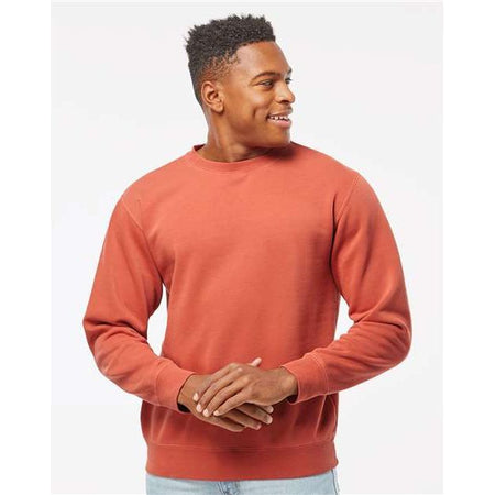 Independent Trading Co. Midweight Pigment-Dyed Crewneck Sweatshirt - Pigment Amber - Independent Trading Co. PRM3500 Independent Trading Co. Pigment Amber XS