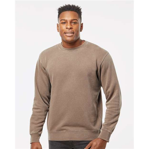 Independent Trading Co. Midweight Pigment-Dyed Crewneck Sweatshirt - Pigment Clay - Independent Trading Co. PRM3500 Independent Trading Co. Pigment Clay XS