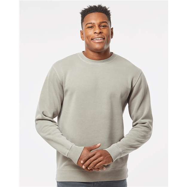 Independent Trading Co. Midweight Pigment-Dyed Crewneck Sweatshirt - Pigment Cement - Independent Trading Co. PRM3500 Independent Trading Co. Pigment Cement XS