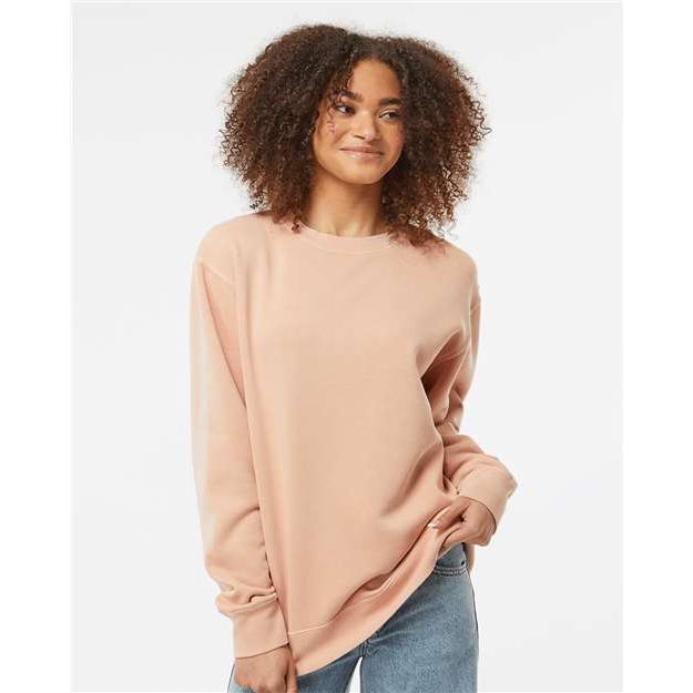 Independent Trading Co. Midweight Pigment-Dyed Crewneck Sweatshirt - Pigment Dusty Pink - Independent Trading Co. PRM3500 Independent Trading Co. Pigment Dusty Pink XS