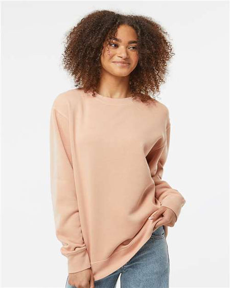 Independent Trading Co. Midweight Pigment-Dyed Crewneck Sweatshirt - Pigment Dusty Pink - Independent Trading Co. PRM3500 Independent Trading Co.