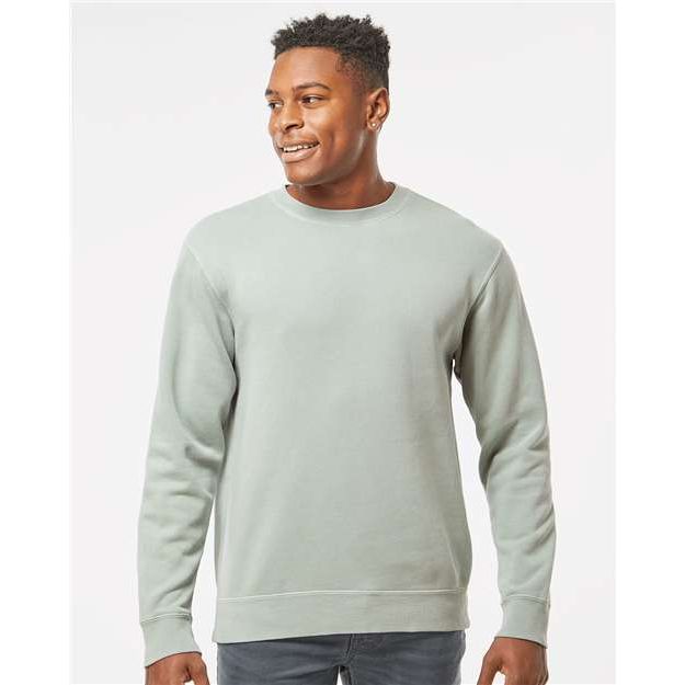 Independent Trading Co. Midweight Pigment-Dyed Crewneck Sweatshirt - Pigment Sage - Independent Trading Co. PRM3500 Independent Trading Co. Pigment Sage XS