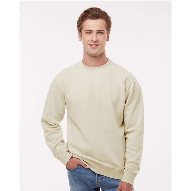 Independent Trading Co. Midweight Pigment-Dyed Crewneck Sweatshirt - Pigment Ivory - Independent Trading Co. PRM3500 Independent Trading Co. Pigment Ivory XS