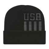 Cap America USA-Made Beanie RKUSA12 Patriotic Knit Cap with Cuff