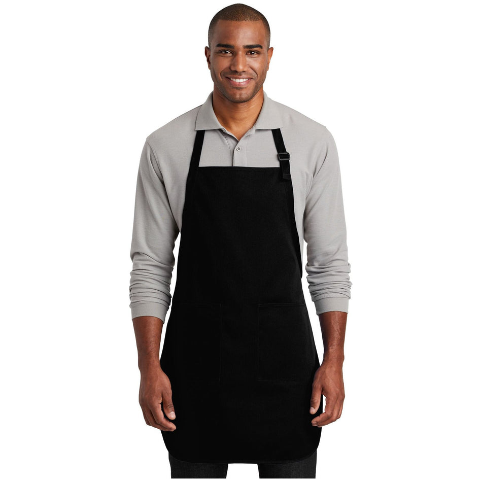 Port Authority ® Full-Length Two-Pocket Bib Apron. A600 - Port Authority A600 Accessories Port Authority Black OSFA