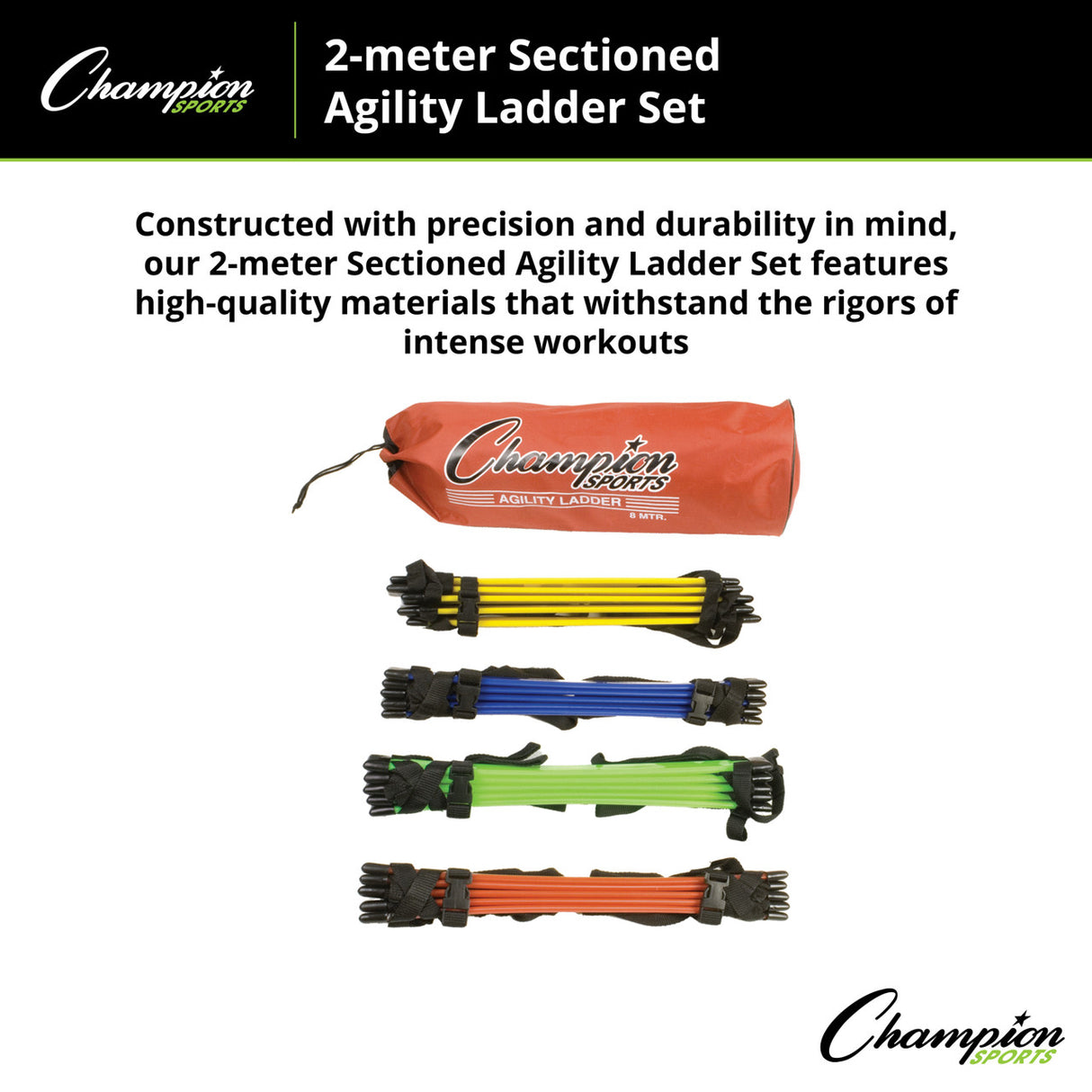 Champion Sports SECTIONED AGILITY LADDER SET 2 METERS