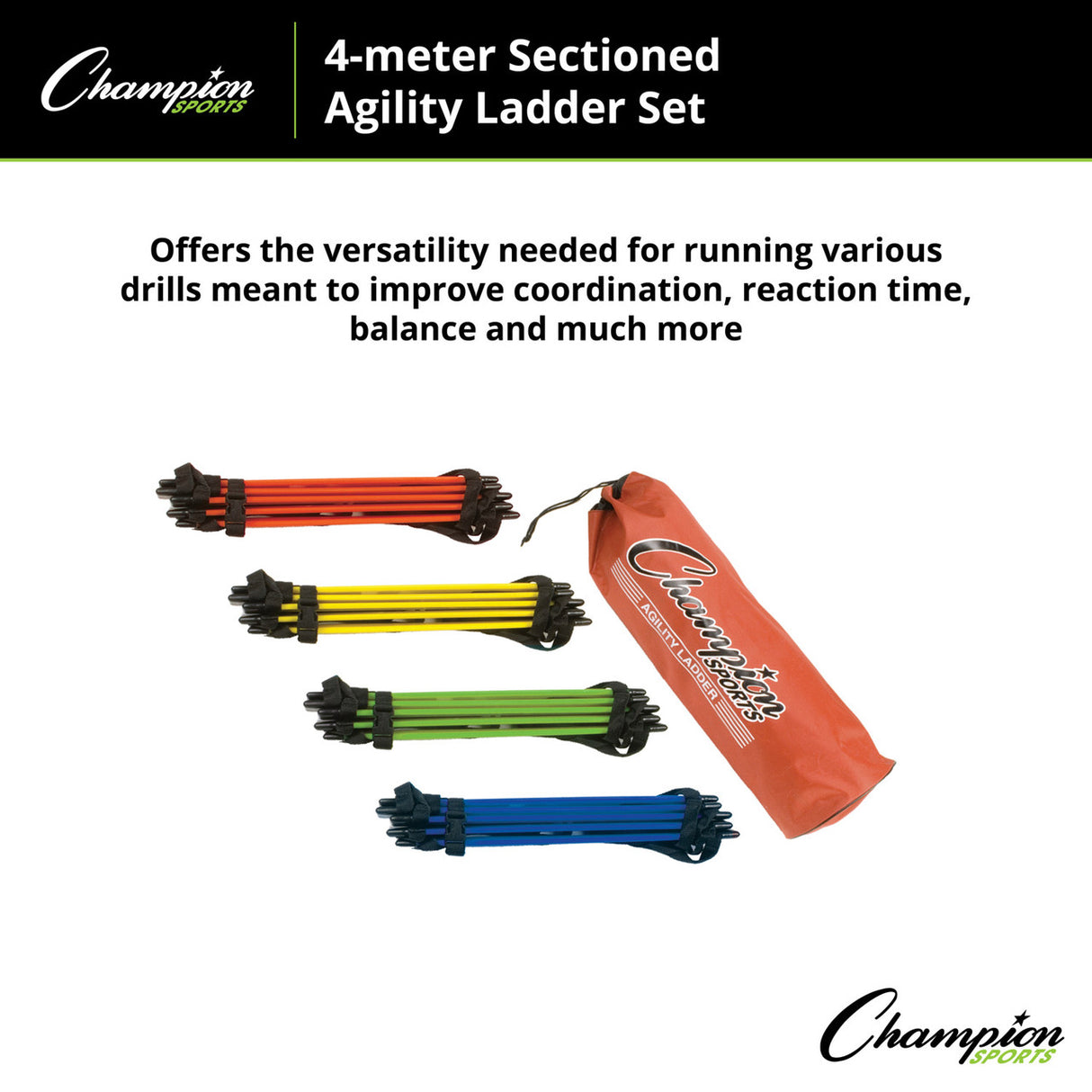 Champion Sports SECTIONED AGILITY LADDER SET 2 METERS