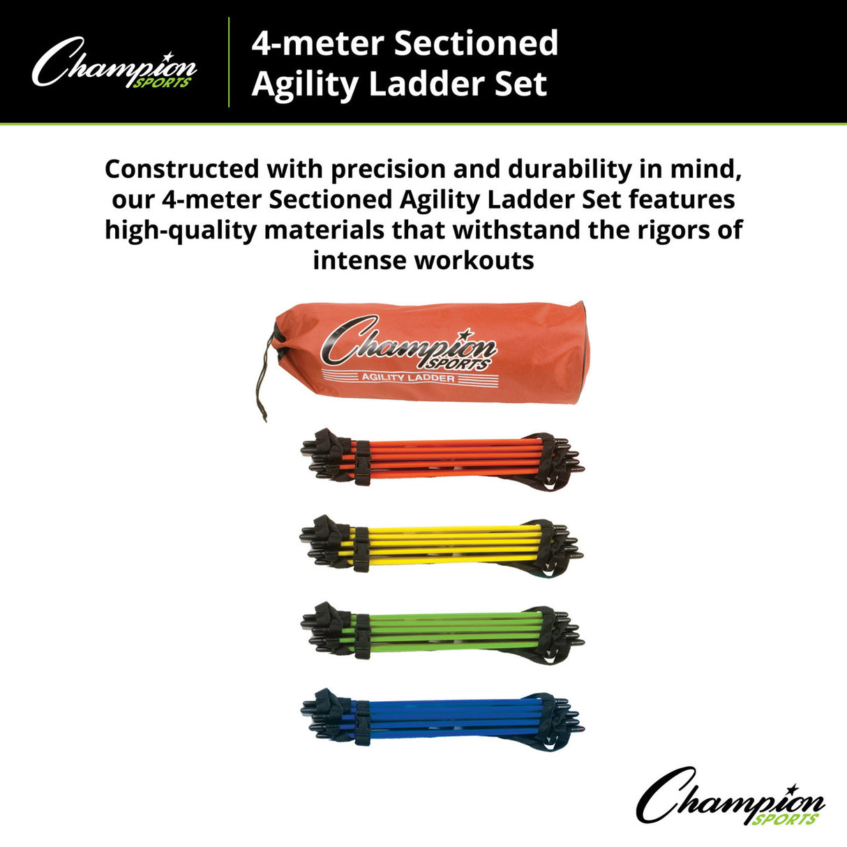 Champion Sports SECTIONED AGILITY LADDER SET 2 METERS