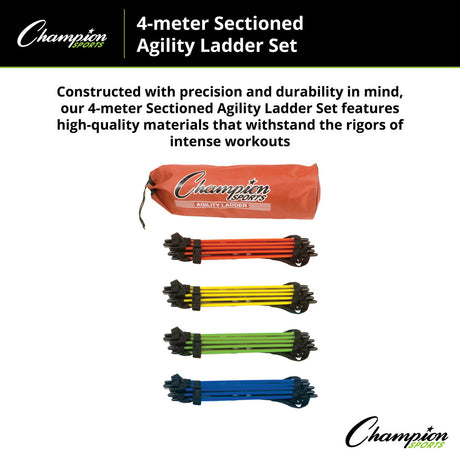 Champion Sports AGLCLR Sectioned Agility Ladder Set 2 Meters