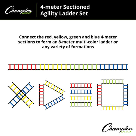 Champion Sports AGLCLR Sectioned Agility Ladder Set 2 Meters