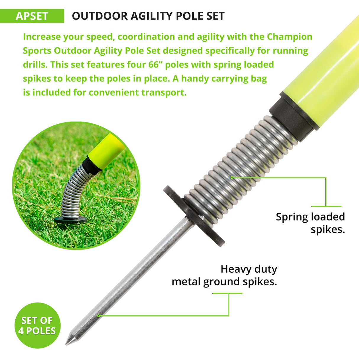 Champion Sports OUTDOOR AGILITY POLE SET