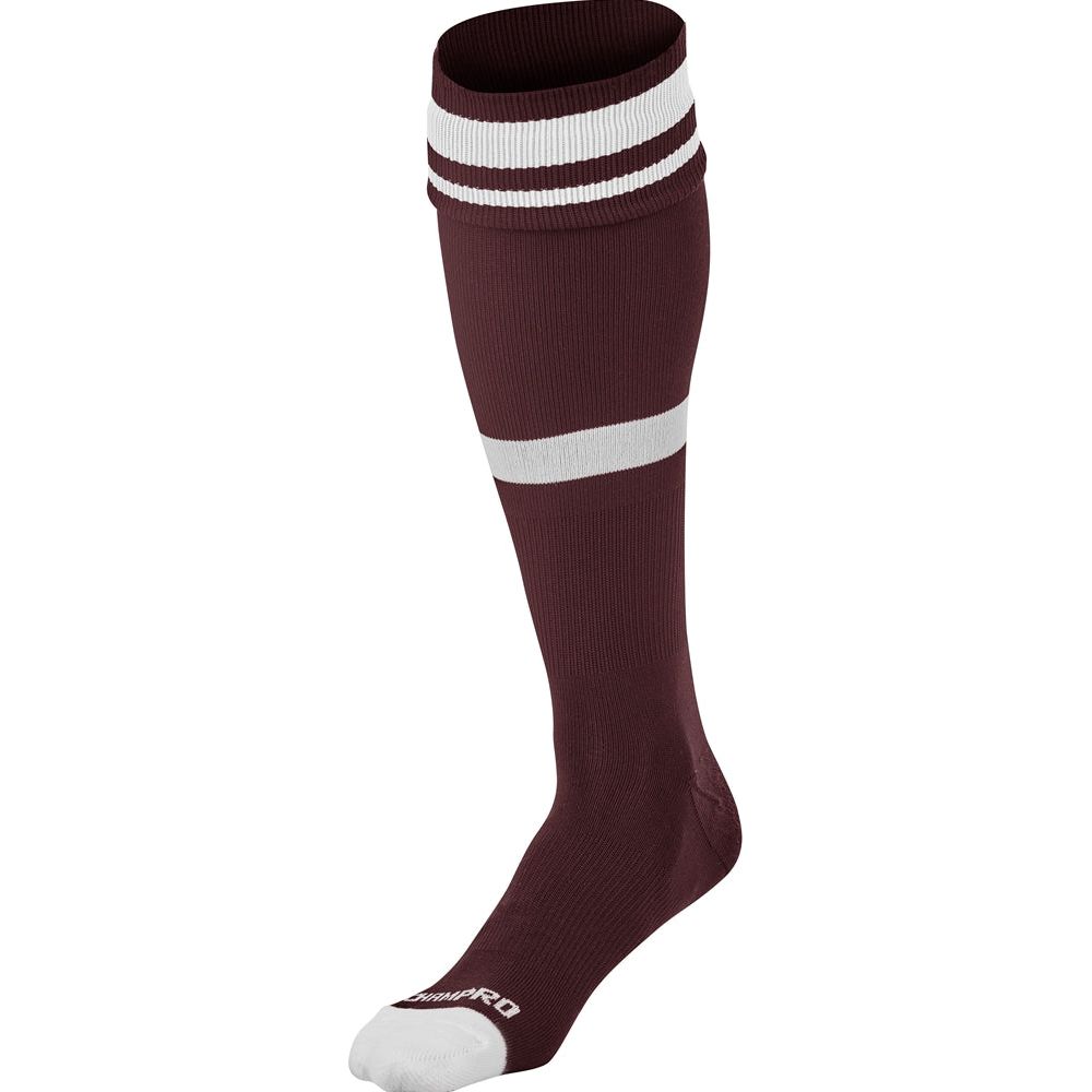 STRIPED SOCCER SOCK | Champro AS10 Accessories Champro Sports Maroon White X-Small