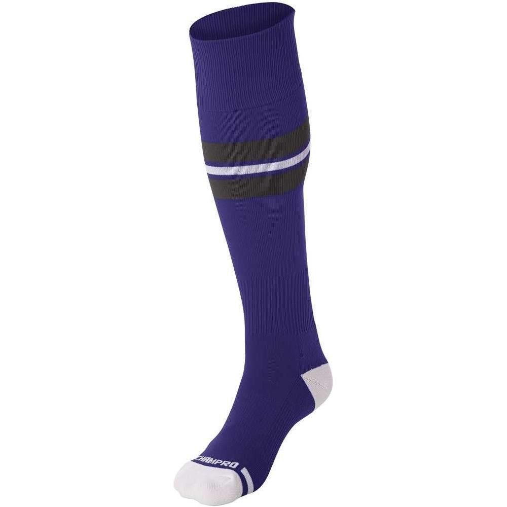 MULTI SPORT STRIPED SOCK | Champro AS3 Accessories Champro Sports Purple, Graphite, White Small
